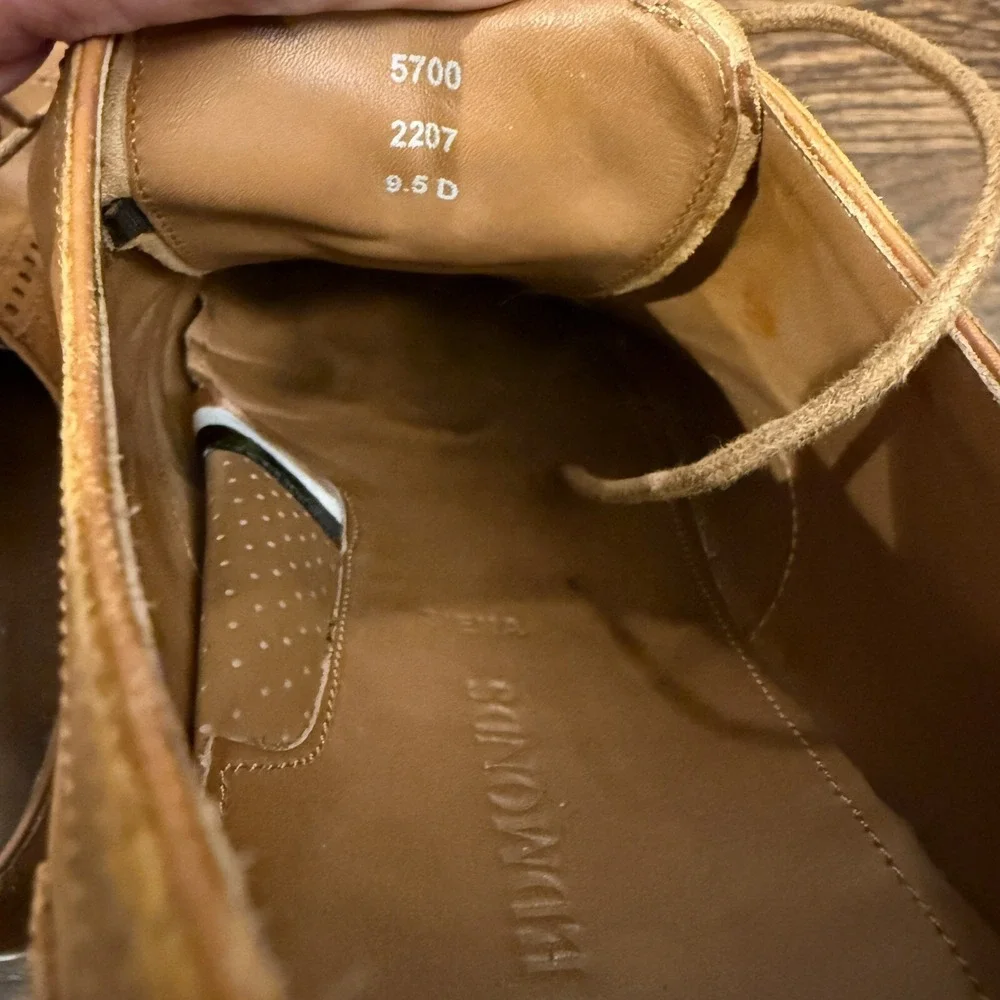 Allen Edmonds Siena Oxford Mens 9 Tan Leather Wingtip‎ Brogue Dress Shoes